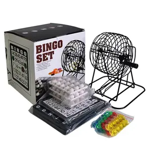 Cage de bingo en métal Verres à liqueur en verre Party Bingo Drinking Game Bingo Lottery Machine