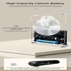 Lettore CD Multi-Disk con Bluetooth per Casa, Batteria Rimovibile per Lunga Durata, Design Retrò-Industriale, Montabile a Parete, Ideale come Regalo - Product Image 2