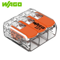 WAGOs 221-413 Leviers de connecteur d'épissure Boîtier transparent 4 mm 3 conducteurs pour tous les types de conducteurs 32A 450V 4kV DIN-35 Rail