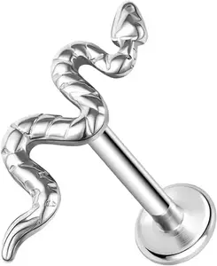 2024 moda Ying tedesco francese coreano semplici orecchini a forma di serpente Piercing titanio