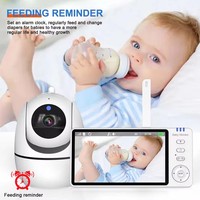ABM501 Moniteur Bébé 5 Pouces 1080P HD 3500mAh avec Caméra, Portée 300m, Signal Numérique Sécurisé, Vision Nocturne et Haut-parleur Bidirectionnel