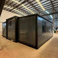Maison conteneur préfabriquée pliable et extensible élégante, isolée thermiquement, 20ft 30ft 40ft, cabane mobile écologique, glamping, location de vacances, moderne