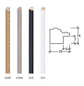 Moulures en bois d'inspiration baroque Moldurarte, finition en plâtre tressé étroit, cadre en bois pour décoration intérieure classique - Product Image 1