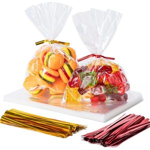 Bolsas de celofán transparentes de 4x6 pulgadas con cierres de alambre para empaquetar regalos y recuerdos de fiesta - Product Image 1