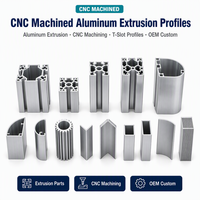 Profilés d'extrusion en aluminium sur mesure, usinage secondaire CNC, dissipateur thermique à rainure en T, tube carré avec découpe, perçage, fraisage, taraudage, OEM