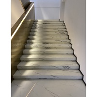 China Naturstein Treppenstufen Design Fliesen Profil Weiße Marmor treppen Mit LED-Licht