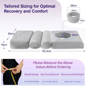 Oreiller <span class=keywords><strong>de</strong></span> récupération BBL OEM/ODM avec trou central, mousse ergonomique haute densité pour post-chirurgie, housse personnalisable - Product Image 3