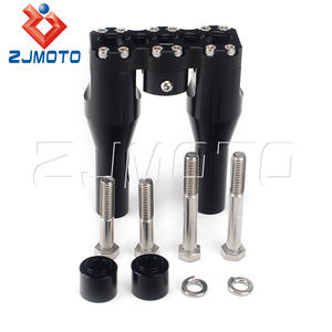 Rehausseurs de guidon de moto anodisés noir/argent pour Harley la plupart des modèles <span class=keywords><strong>Dyna</strong></span>/Street Bob/Softail/Sportster | 3.5 "OEM Fit - Product Image 2