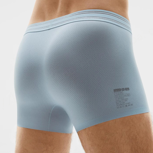 Calzoncillos bóxer de corte medio para hombre, transpirables, con bolsa frontal de ángulo plano, de seda helada y nailon, de alta calidad. - Product Image 3