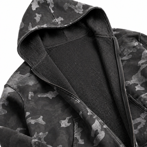 Sudadera con capucha gris 100% algodón con cremallera para <span class=keywords><strong>hombre</strong></span>, corte holgado, bolsillo canguro, proveedor <span class=keywords><strong>de</strong></span> marca privada. - Product Image 4