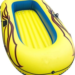 PVC Inflatable <b>Boat</b> Rafts 3 Person for Adults & Kids Comes W/ Pole Oar Holders <b>Cushioned</b> Comfortable Base 8 Ft Size Yellow - Product Image 1