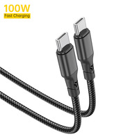 Câble USB C vers USB C ASPOR 100W, câble de charge rapide tressé en nylon, charge rapide PD 100W pour téléphones, 1M, 2M et 3M