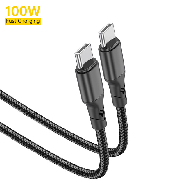 ASPOR 100W USB C to USB C Cable, Nylon Braided Fast Charging Data Cable, 100W PD Quick Charge for Phones,1M,2M and 3M