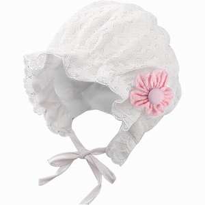 Gorros de Encaje con Logotipo Personalizado para Bebés, Gorros con Flores Encantadoras, Gorro de Primavera/Verano para Bebés Recién Nacidos - Product Image 2