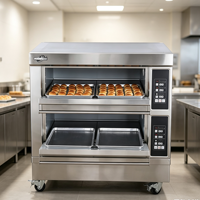 Four à pâtisserie professionnel électrique à 2 niveaux et 4 plateaux, commande numérique par ordinateur, en acier inoxydable, machine à cuire le pain pour usage commercial