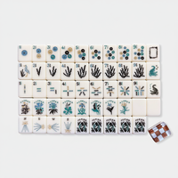 Table de jeu de mahjong américaine de luxe moderne et colorée, pliable, grille Crusader, pour 4 joueurs, portable et universelle, faible MOQ