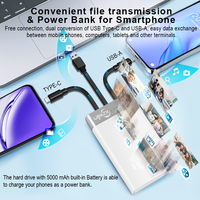 Hard Drive Eksternal USB 3.0 2TB untuk iPhone/iPad/Ponsel Android/MacBook/Laptop/Desktop, Cadangan Otomatis Dokumen/Foto/Video