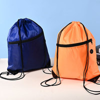 Sac à dos à cordon avec bandoulière en polyester imperméable, personnalisable avec logo, idéal pour la gym, le sport, le fitness et les activités de plein air