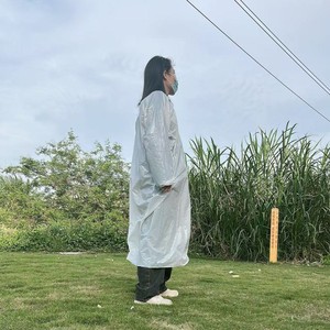 PE plastic dustproof suit, protective clothing for dusty environments, <b>waterproof</b>, transparent disposable smock, suitable for - Product Image 2