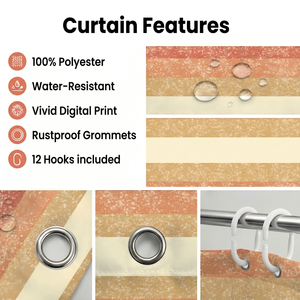 Juego de Cortinas de Ducha de Microfibra de Poliéster Impermeable de Diseño Exclusivo, Secado Rápido, con Rayas Degradadas, Ecológicas, Suaves y Antideslizantes - Product Image 2