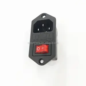 AC-14-F16 ac tomada de energia conector com fusível e interruptor de balanço para montagem pcb