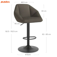 Tabouret de bar haut, table relevable, luxe léger, dossier tendance, tabouret haut haut de gamme pour la maison, adapté au restaurant, à la cuisine