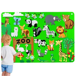 Set d'histoires en feutre Animaux Figurines réutilisables Kit de jeu interactif en flanelle pour enfants