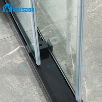 Weisdon en acier inoxydable noir mat cabine de douche salle de douche en verre sans cadre pour salle de bain
