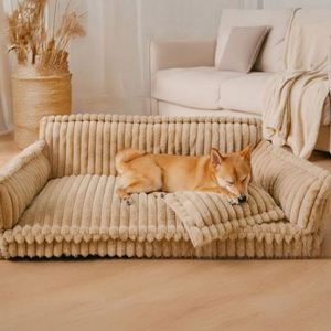 Dog & <b>Cat</b> Bed Cave All-Season Warm <b>Plush</b> Striped Modern Rectangle Eco-Friendly Washable Anti-Slip Fashion Classic Pet Beds - Product Image 5