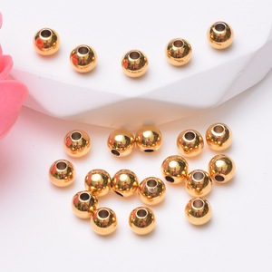 Cuentas Espaciadoras Chapadas en Oro de 2.5, 3, 4, 5, 6, 8mm al por Mayor, Cuentas Redondas Sólidas de Oro de 24k <span class=keywords><strong>para</strong></span> la Fabricación de Joyería, <span class=keywords><strong>Collares</strong></span> y Pulseras - Product Image 2