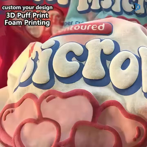 เสื้อยืดแฟชั่นผู้ชายลายพิมพ์นูน 3 มิติ คอกลม แขนสั้น ทรงหลวม ใส่ได้ทั้งชายและหญิง ผ้าฝ้าย 100% คุณภาพสูง รับสั่งพิมพ์ลายเสื้อยืด - Product Image 1