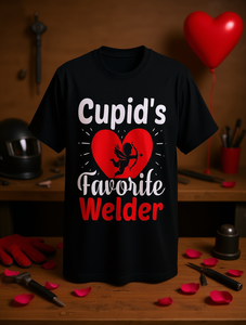 T-Shirt 'Il Preferito di Cupido' per San Valentino, Maglietta da Uomo a Maniche Corte in Cotone Stampato, Casual con Collo Tondo, Vestibilità Regolare in Jersey Lavorato a Maglia - Product Image 2