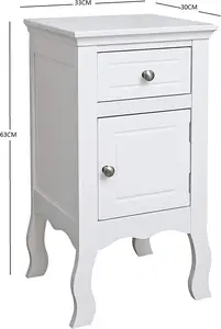 Bedroom Bedside Storage Cabinet Unit With 1 Drawer Night Stand Bedside Table