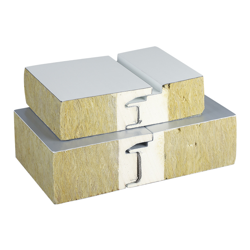 High Quality Rock Wool Insulation Sandwich Panels Economically Designed Industrial Style Warehouse Heat Insulation Materials