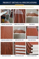 Panneau sandwich ignifuge B1 à grain de bois, revêtement composite métallique à trois couches pour façade murale extérieure