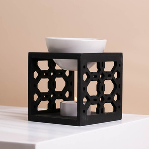 Portacandele, Diffusore di Aromi, Bruciatore di Cera Profumata, Bruciatore di Oli Essenziali Personalizzato in Bambù e Ceramica - Product Image 5