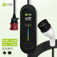 Chargeur de voiture électrique Zencar modèle A 22 kW, type 2, station de recharge portable pour véhicules électriques, 32A, 3 phases, pour véhicules électriques européens avec certification CE