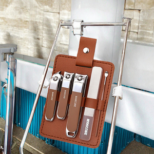 Ensemble de coupe-ongles portable en acier inoxydable avec logo personnalisable, étui en cuir créatif, <span class=keywords><strong>manucure</strong></span>, pédicure, soins personnels - Product Image 3