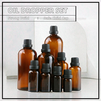 Flacon compte-gouttes en verre transparent pour huiles essentielles, tailles 5ml-100ml, avec bouchon à visser sécurité enfant pour crème visage