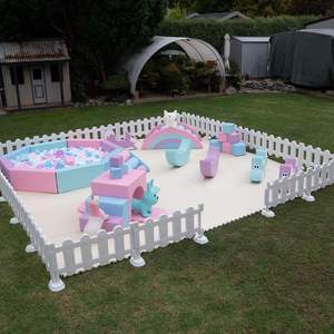 สนามเด็กเล่นแปดเหลี่ยมสีพาสเทล อุปกรณ์สนามเด็กเล่นมือสองสำหรับขาย แผนธุรกิจสนามเด็กเล่นในร่มแบบนุ่ม - Product Image 2