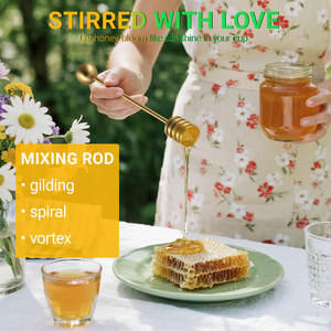 Bâtonnets à miel personnalisés en acier inoxydable 304, cuillère à miel et sirop, mini cuillère à mélanger, outil de mélange pour pot de miel - Product Image 6