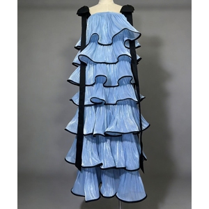 Vestido Elegante T9005, Ropa de <span class=keywords><strong>Boutique</strong></span>, Camisola de Alta Calidad, Falda Larga, Falda Multicapa a la Moda, Vestido sin Hombros - Product Image 5