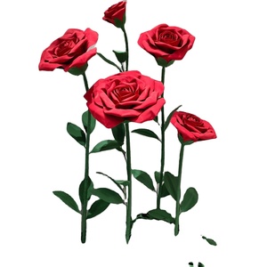 Decorazione per Eventi Nuziali, Composizione Floreale con Fiori Artificiali Giganti, Set <span class=keywords><strong>di</strong></span> Rose e Peonie Grandi in Organza e <span class=keywords><strong>Carta</strong></span> EVA - Product Image 1