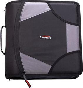 Case-it Factory Wholesale Factory Sized Zip Tab 4-Inch 3 D-<b>Ring</b> Zipper <b>Binder</b> with 5-Tab File <b>Folder</b>, Red - Product Image 5