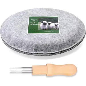 Large Size Thick Needle Felting Mat with Tool and 3 Needles Grey Sponge Needle Felting Pad