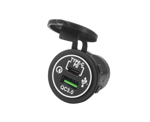 Cargador de Coche USB de Doble Puerto con Salida de Carga Rápida de 12V 24V 48W, PD 30W USB-C y QC3.0 USB-A para Autobús, Barco y Embarcaciones Marinas - Product Image 2