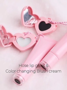 Brillo Labial Humectante en Tubo Rosa con Logotipo Personalizado, Doble Uso con Espejo, Tinte de Larga Duración 2 en 1, Maquillaje Vegano para Labios y Mejillas - Product Image 5