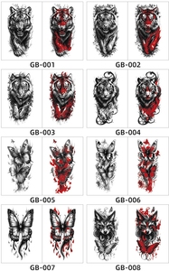 Nouveaux autocollants de <span class=keywords><strong>tatouage</strong></span> photochromiques imprimés par transfert d'eau, imperméables, résistants à la transpiration, pour usage extérieur, motif tigre/loup/animal - Product Image 5
