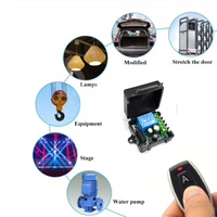 Módulo de Interruptor de Relé Inalámbrico 433MHz 85V-256V de 1 Canal Receptor de Control Remoto RF con 2 Controles para Aplicaciones de Garaje y Portón