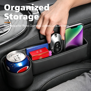Organizador Premium para Espacio entre Asientos de Coche, Universal, de Cuero PVC, con Portavasos y Espacio de <span class=keywords><strong>Almacenamiento</strong></span> para Teléfono - Product Image 3